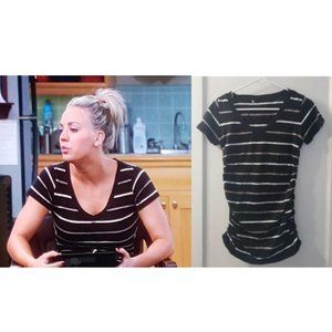 Nordstrom Caslon V-neck Striped T-Shirt Worn on TV Penny Big Bang Theory